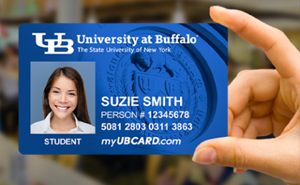 Hand holding a UB Card