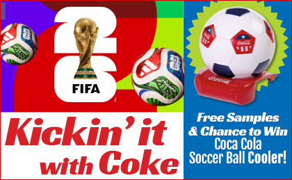 Kickin It with Coke. Free Samples and chance to win Coca Cola soccer ball cooler