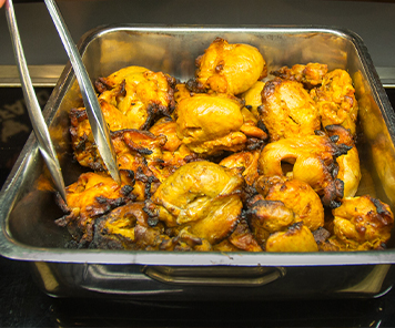 Roasted chicken thighs straight out of the oven
