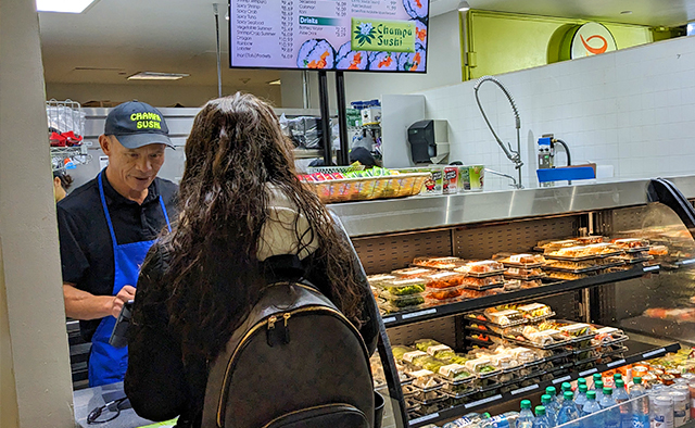 Associate serving a student