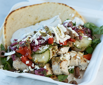 Chicken Souvlaki sandwich from Kali Orexi