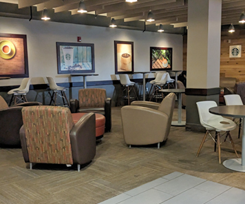 Seating area in Perks