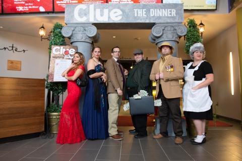 Campus Dining associates who acted as the Clue characters for the dinner