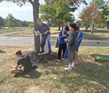 Students eating their snacks