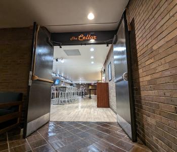 The entrance to The Cellar restaurant in Governors Hall.