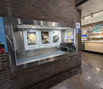 The dish return station at Governors Dining Center.