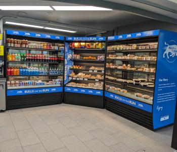 Bulls on the Run grab & go shelves in Natural Sciences Complex.