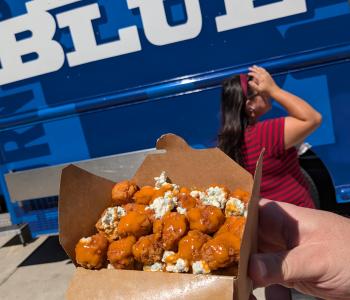 Buffalo chicken mac & cheese from the Big Blue food truck.